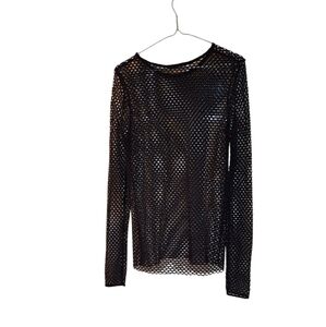 Zara Black Sheer Long Sleeve Blouse